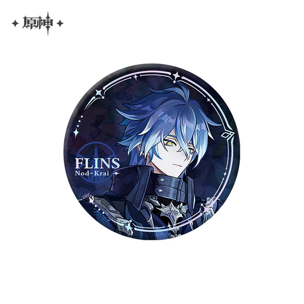 58mm Game Genshin Impact The Moon Leads Home Aino Lauma Flins Cosplay COSTUME Badge Pin SPTE Tinplate Brooch﻿ Prop Gilf