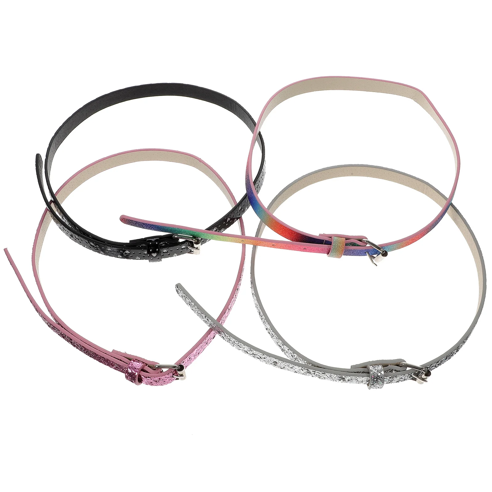 4 قطعة حزام القلب مشبك الجينز الخصر حزام اصطناعي أحزمة حجم 0 6 بوصة العرض 21 32