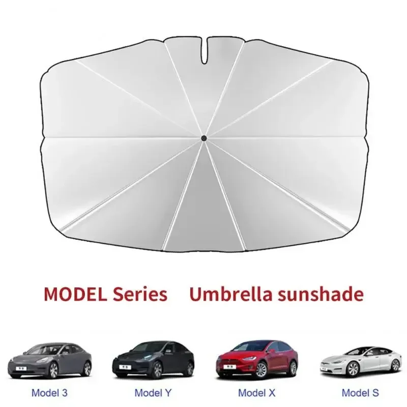 Stylish and beautiful car sunshade front window sunshade interior sunscreen heat insulating windshield Tesla