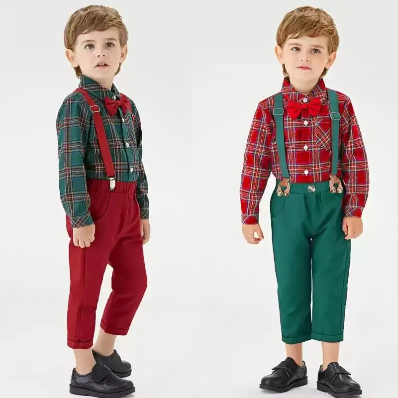 children's-christmas-costume-new-boys'-plaid-long-sleeve-lapel-jacket-winter-fashion-kids'-outfit-holiday-theme-clothing