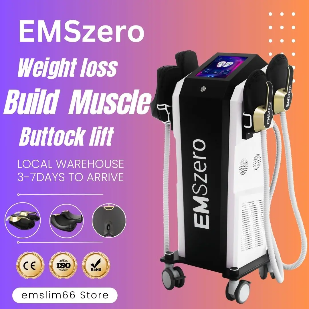 

EMSzero Body Slimming Muscle Electromagnetic Stimulate Fat Removal Build Muscle Machine 4 Handle EMS RF Machine