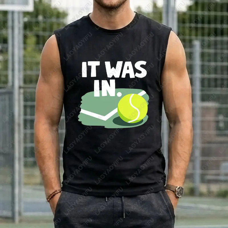 Men & Women's Tennis Graphic Tops with Two Fingers and Tennis. Design 100% Cotton Sleeveless Vest Casual Outdoor Comfy Top