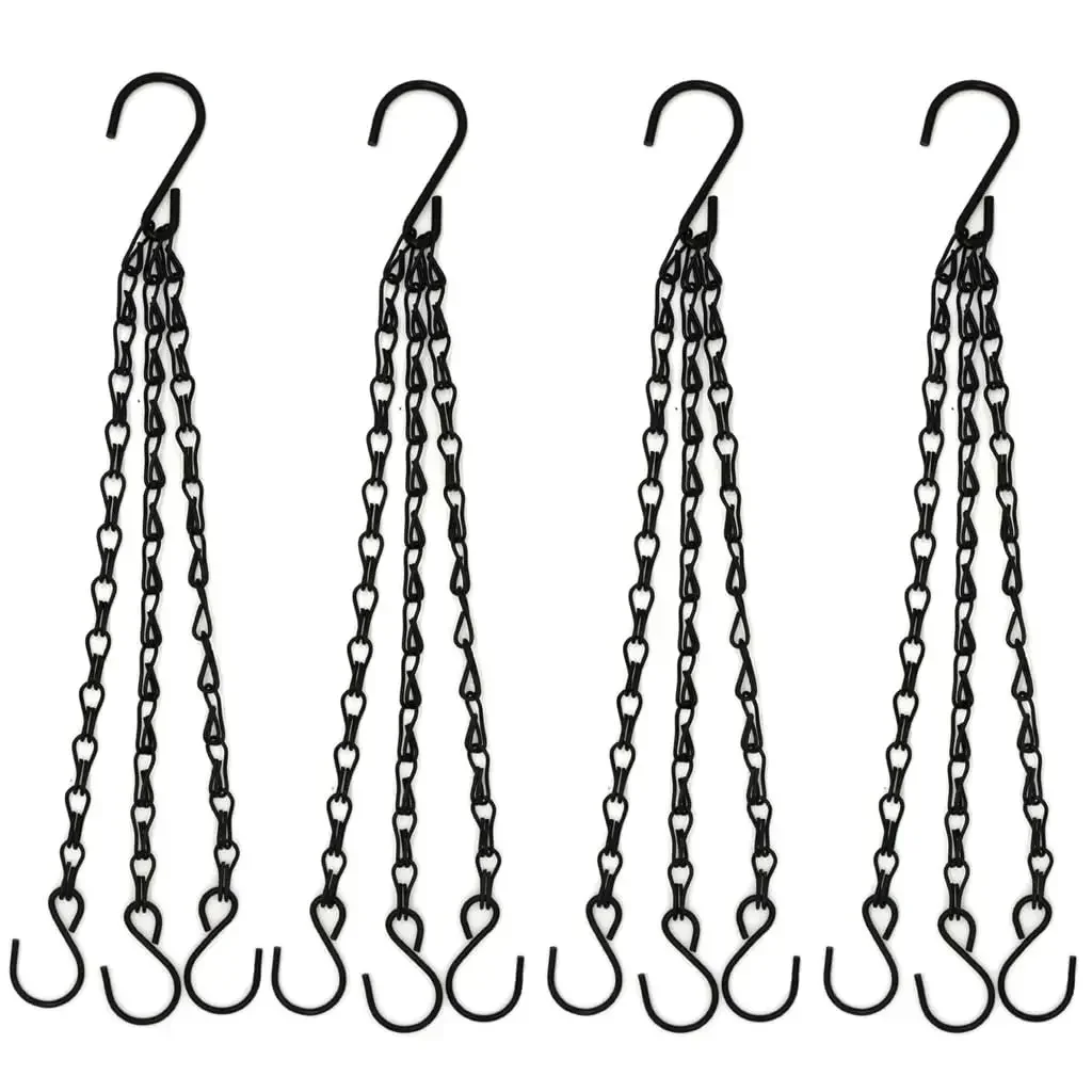 40 cm Nachahmung Rattan Hängenden Korb Blumentopf Kette mit 3 Haken Becken Hydrokultur Pflanzen Pflanze Wachsen Becken Hause garten Dekor – Detail 1