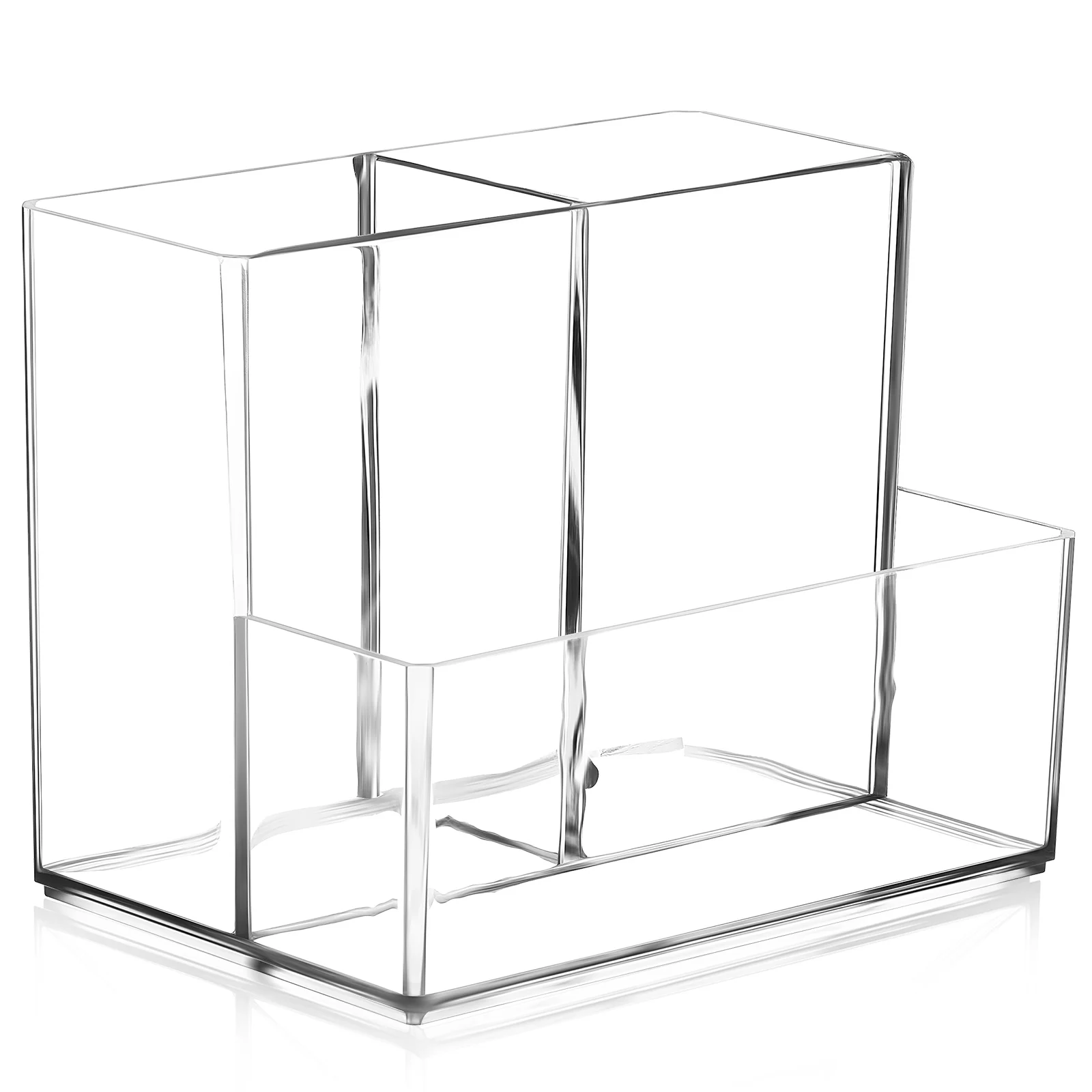 Desktop-Make-up-Organizer-Etui, transparenter Pinselhalter für Kosmetik, Hautpflege, Stifte, Parfüm, Schreibwaren, Waschtisch, Theke, platzsparend