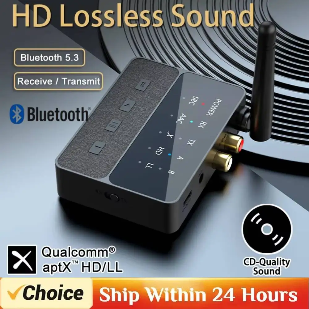 

Bluetooth 5.3 Receiver Transmitter aptX HD/LL Low Latency 3.5mm AUX RCA Jack Wireless Audio Adapter For PC TV