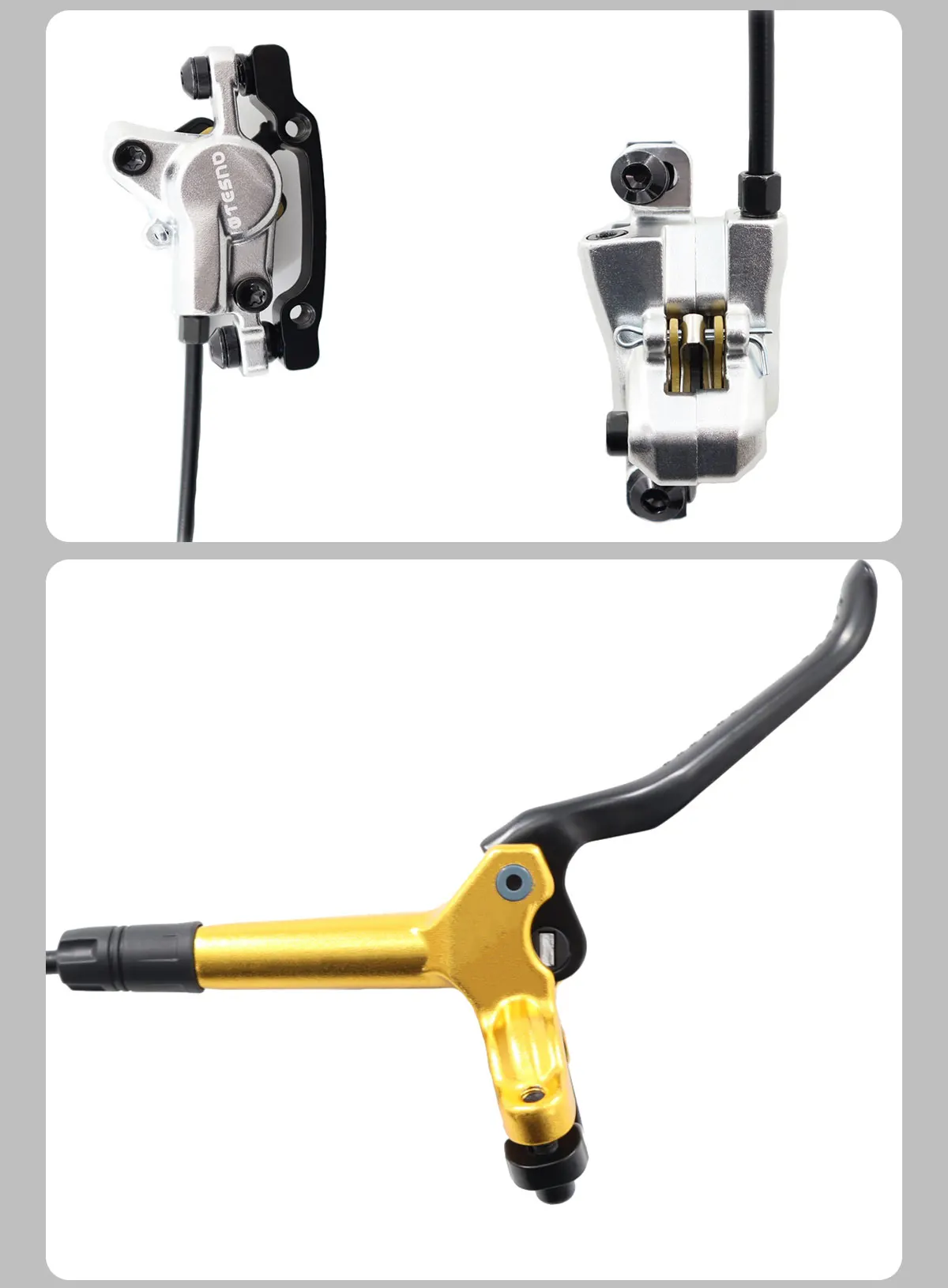 TESNO MTB Hydraulische Scheibenbremse 2 Kolben Leichtgewicht E-Bike/Fahrradbremsen 160mm Rotor Bremssattel Vorne Hinten 1000/1800mm Ölbremssatz – Detail 22