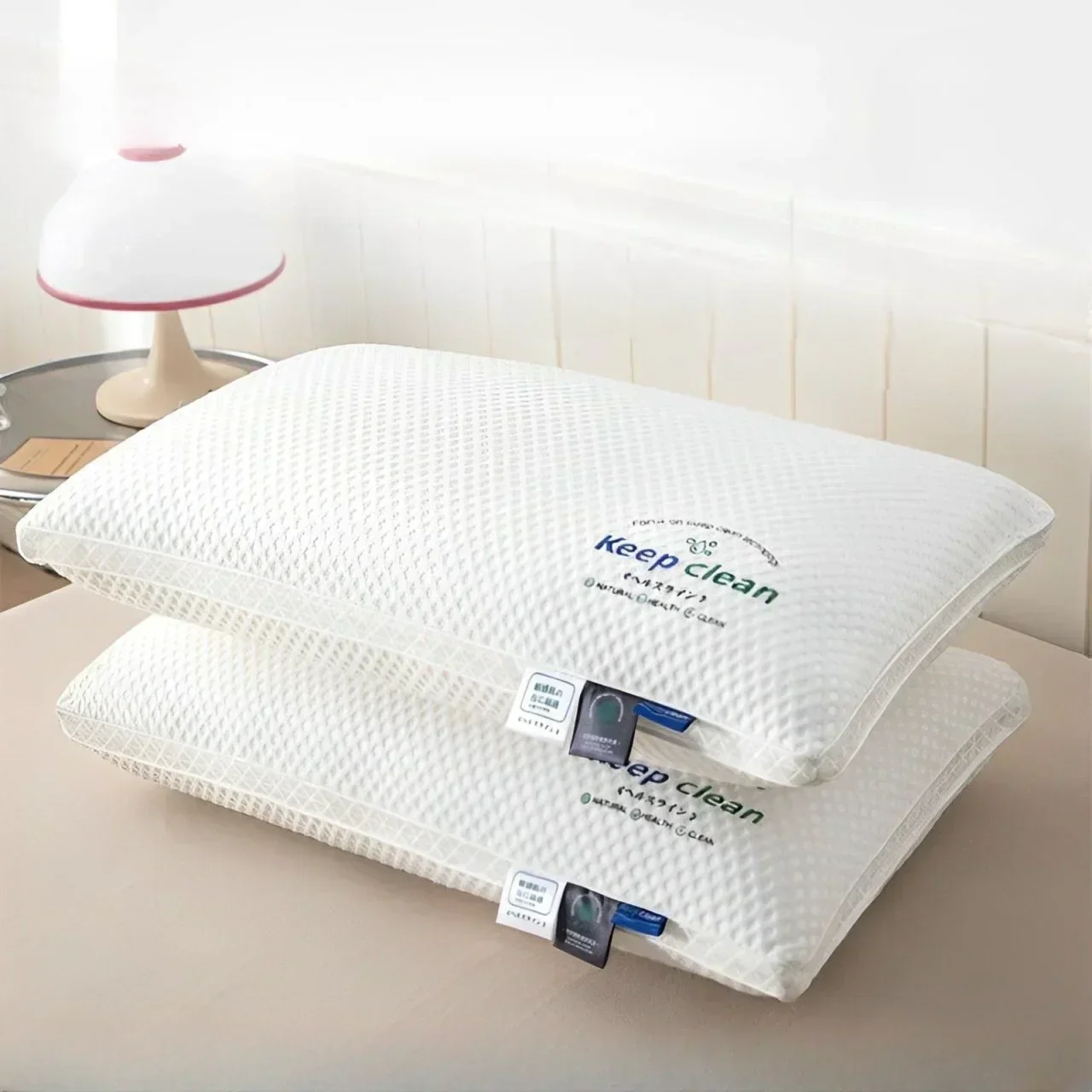 2 piece of Class A knitted cotton pillow, non-slumping pillow core, deep sleep cervical protection single pillow