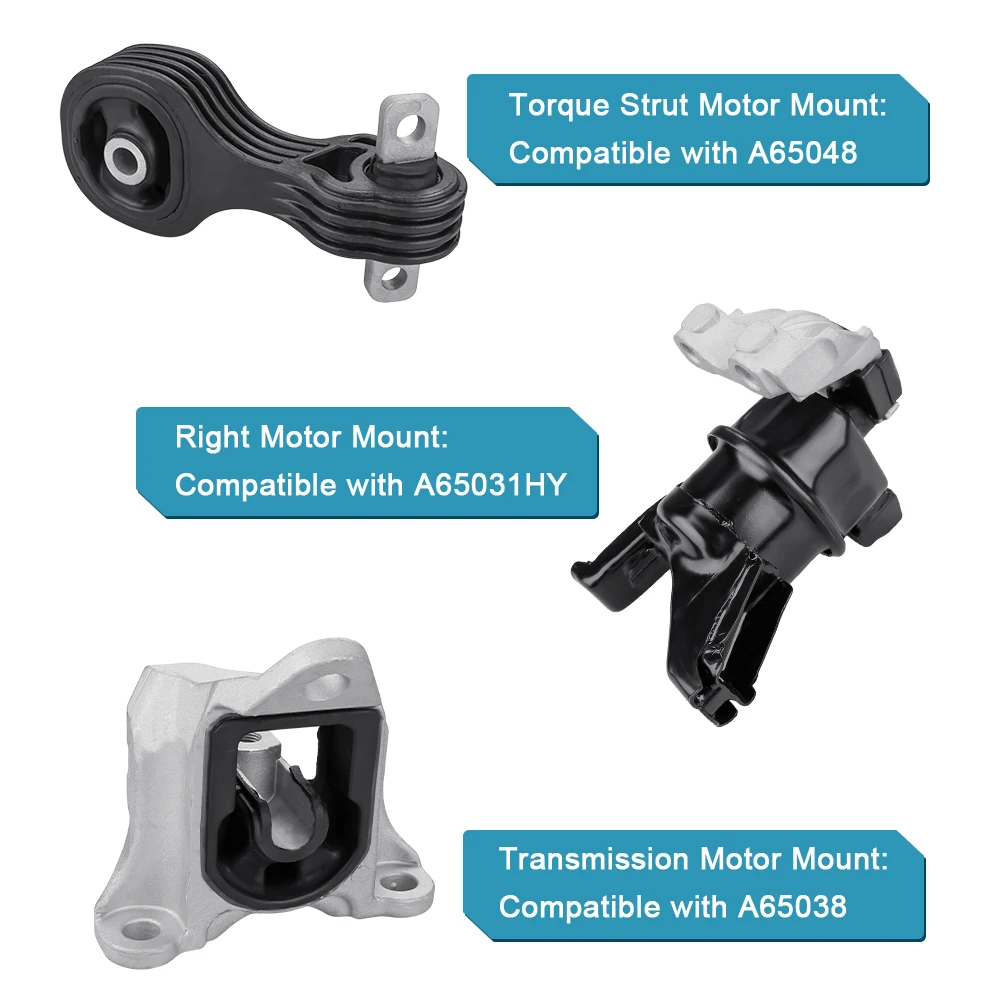 

NEW 3x Engine Motor & Auto Transmission Mount fits For 2014-2015 Honda Civic 1.8L OE A65031/91HY Automotive Car Parts