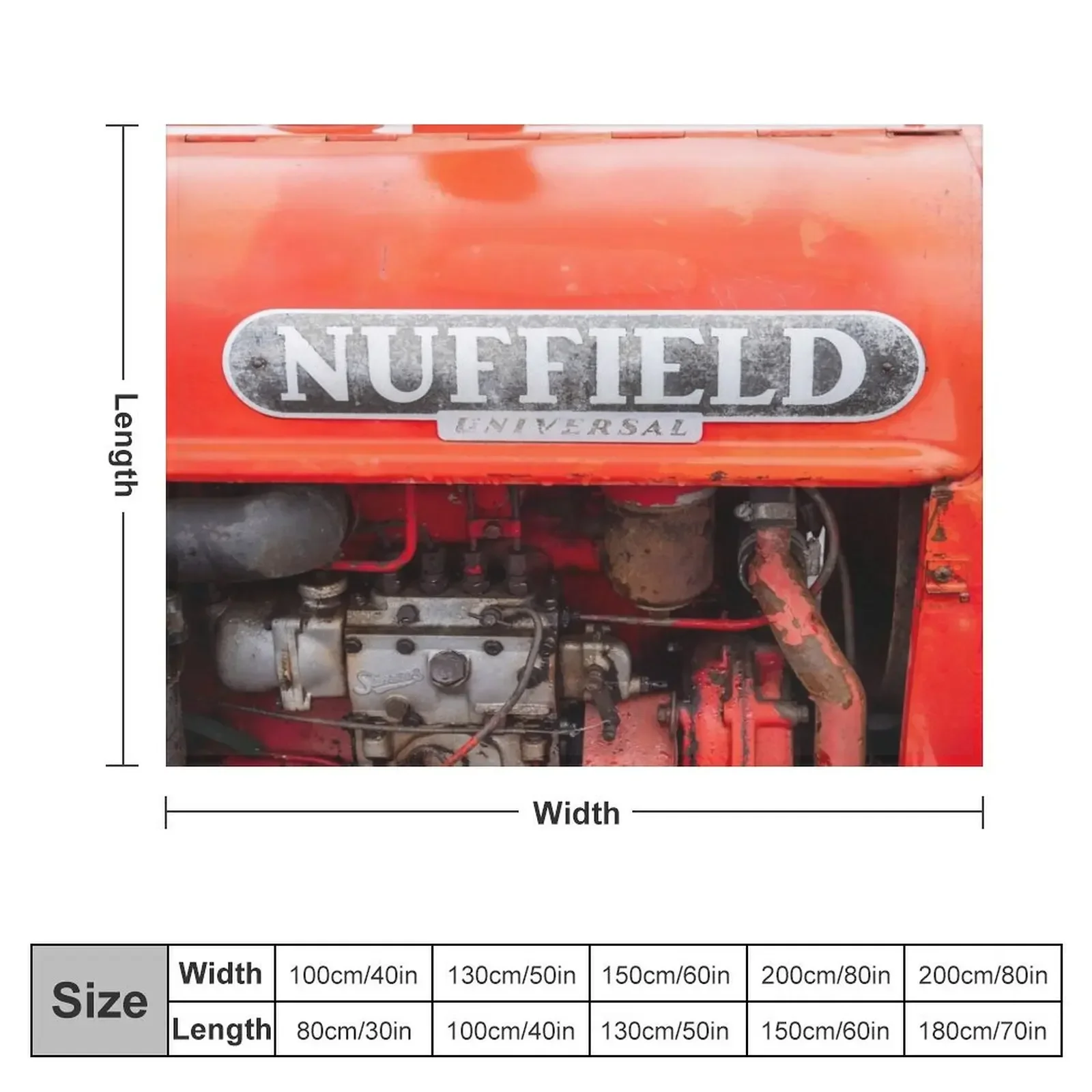 Vintage Nuffield Tractor Badge Throw Blanket Decoratives Flannels Luxury Brand Blankets