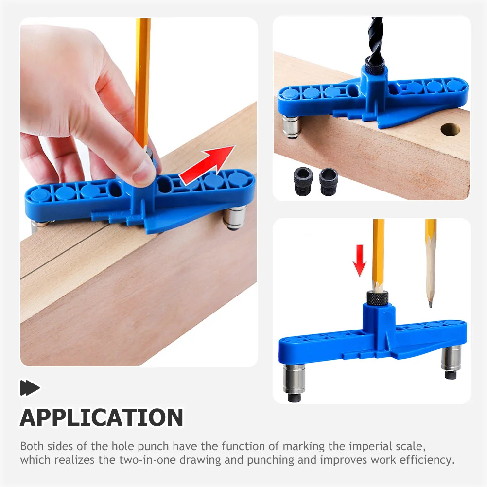 

Adjustable Guide For Straight Holes Tools Pocket Screw Dowel Locator Marking Tool Imperial Scale Durable Portable Carpentry Tool