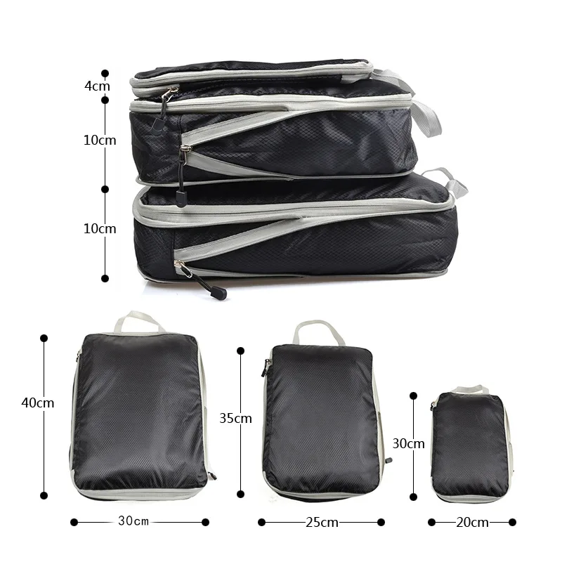 Travel storage bag compressible packaging cube foldable waterproof suitcase nylon portable bag luggage rack