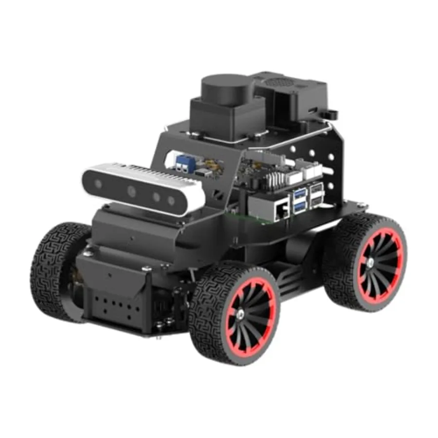 

Robot Car for autonomous driving education, aluminum alloy chassis, black, integrated ChatGPT AI, 3D depth camera, Ackermann st