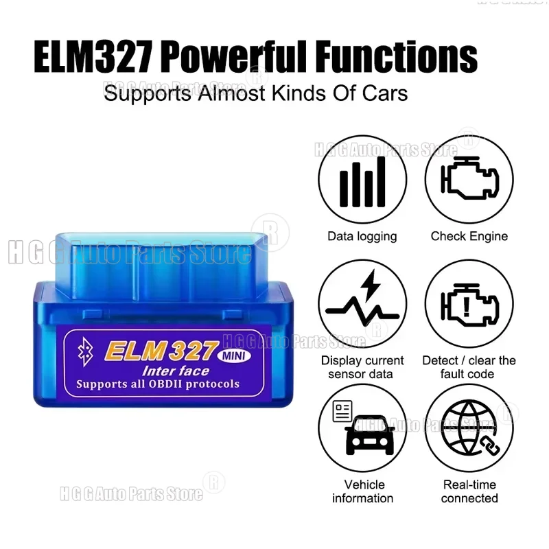 ELM327 Bluetooth OBD2 Scanner Code Reader Car Diagnostic Tools Check Engine Scan Car Fault Detector OBD 2
