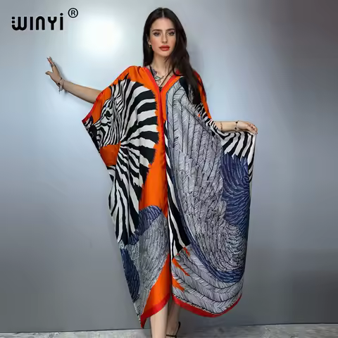WINYI summer kaftan african dress beach wear Femme Robe muslim woman dresses beach cover ups evening dress abaya dubai luxury