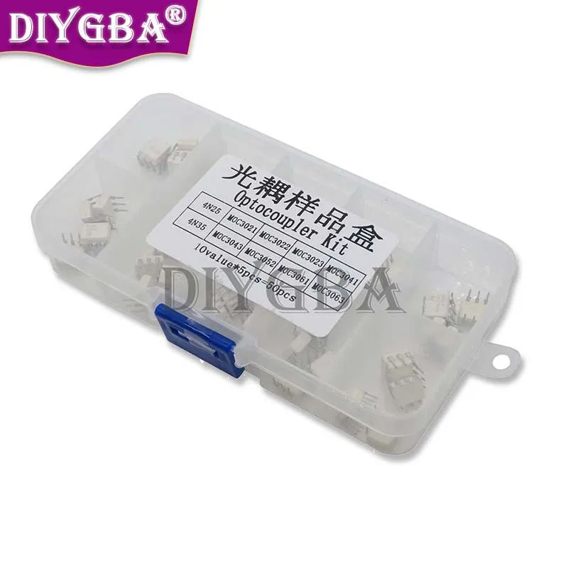 10Value*5PCS=50PCS DIP Optocoupler Kit 4N25 4N35 MOC3021 MOC3022 MOC3023 MOC3041 MOC3043 MOC3052 MOC3061 MOC3063 DIP IGMOPNRQ