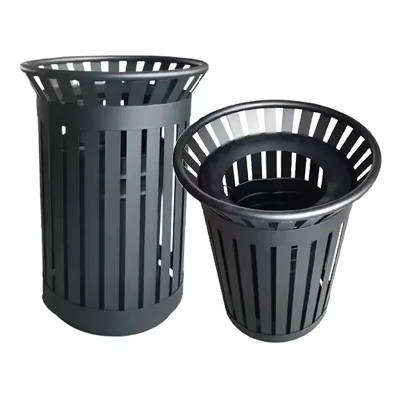 Trash can sanitation fruit leather box thickened iron, vertical metal commercial, recyclable