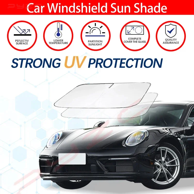 

Windshield Sun Shade For Porsche 911 GT3 991 997 996 993 92 Sunshade Sun Visor Protector Foldable Blocks UV Rays Keep Car Cooler