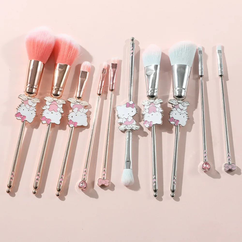 2024 New Sanrios Anime Kawaii Hellokittys 5 Pcs Makeup Brush Set Girls Cute Cartoon Powder Eye Shadow Shaping Brush Holiday Gift