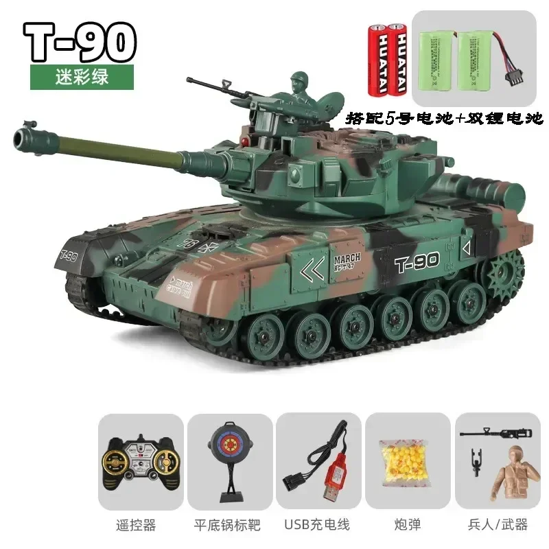 Nowy bezprzewodowy pilot zdalnego sterowania T90 T60 Tank Launch Missiles Battle Game Military Drift Puzzle Toys Boy Color Box Prezenty świąteczne