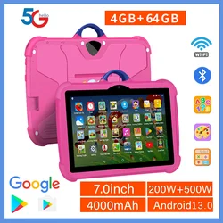 어린이용 와이파이 태블릿, 구글 학습 교육, 쿼드 코어, 4GB RAM, 64GB ROM, 저렴한 심플, 아이들이 좋아하는 태블릿 PC, 7 인치, 신제품