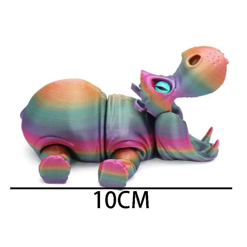 ثلاثية الأبعاد مطبوعة التنين فرس النهر زخرفة سطح المكتب زخرفة ثلاثية الأبعاد الحيوانات المطبوعة المنزل مكتب الحرفية شخصيات مطبوعة هدايا عيد الميلاد #4