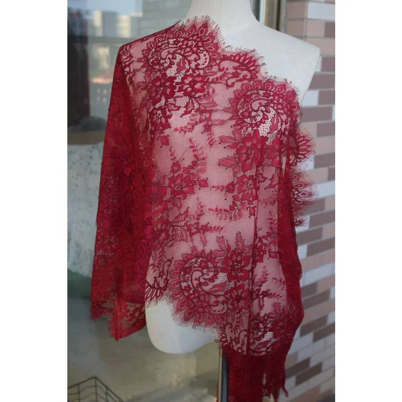 3 M، تطريز رمش ملون عالي الجودة بلونين، نسيج ملصق من الدانتيل، ملابس مصنوعة يدويًا، طرحة زفاف، إكسسوارات التنورة