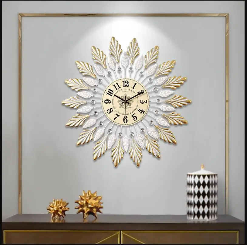 American wall clock living room bedroom silent wrought iron fashion decoration light luxury art