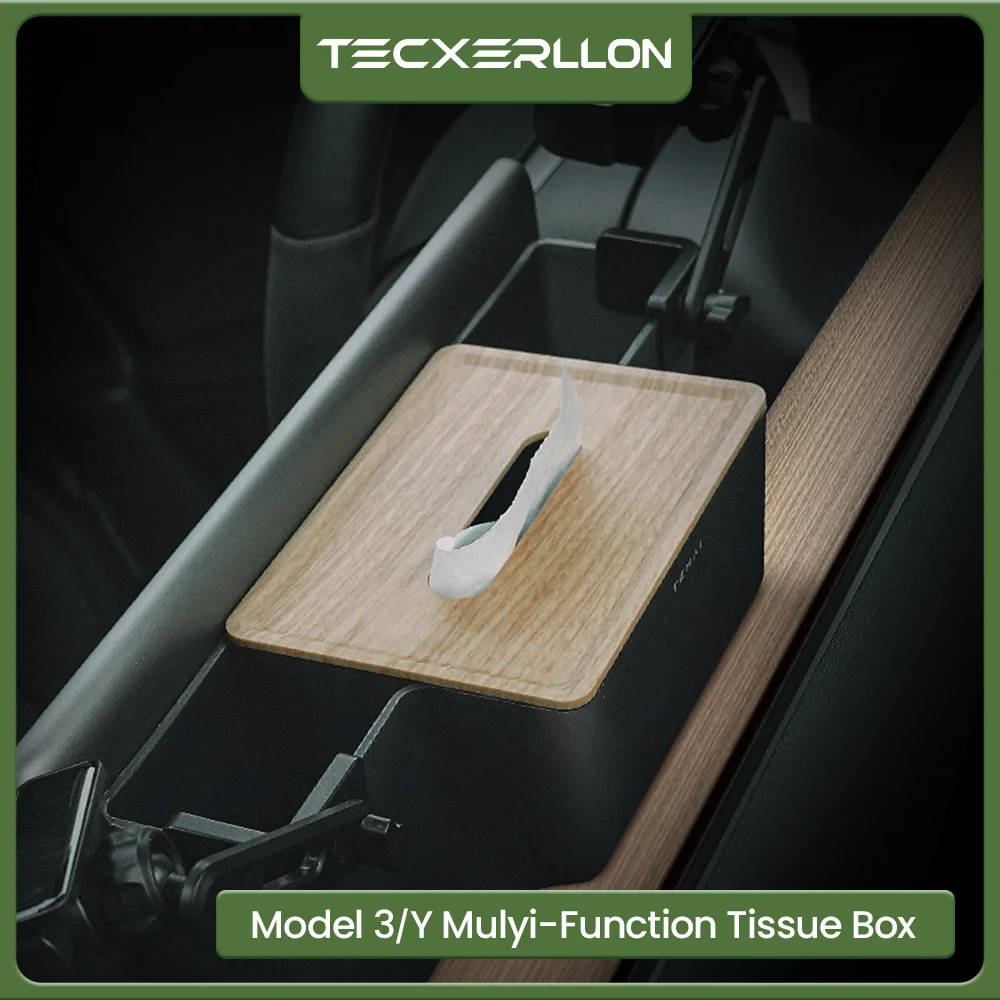 TEMAI Model 3Y central control screen hides tissue storage box, parking sign, car air outlet storage  Tesla accessories