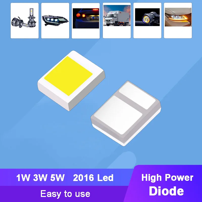 10 szt. 3V 1W 3W 5W 2016 Biała dioda LED Koralik świetlny