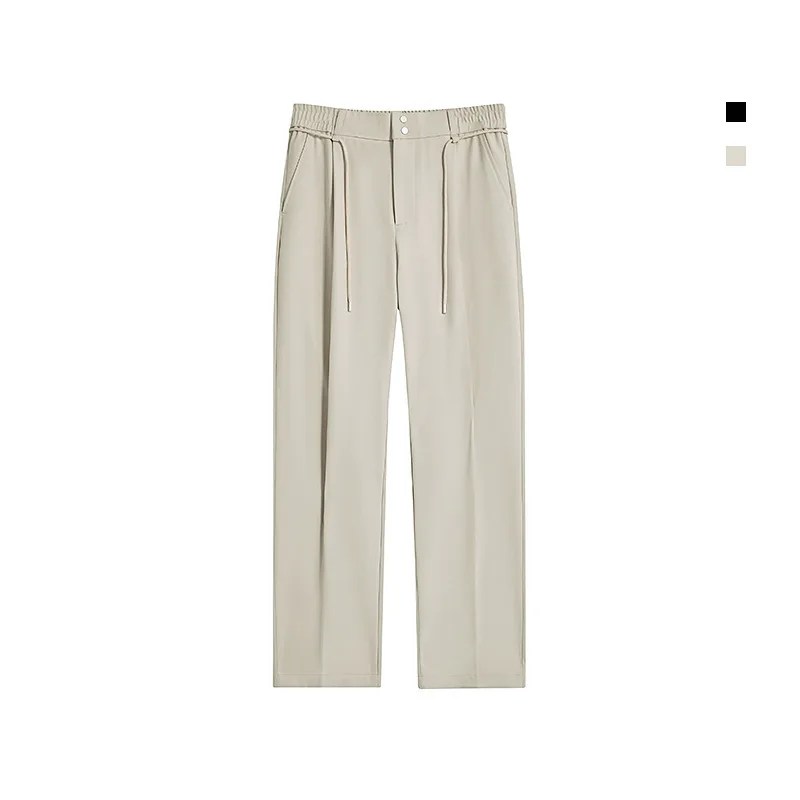

Spring Summer New Sle Casual Straight Leg Pants Elastic Waist Breathable Versatile Long Pants Busin Formal Leisure Clothing