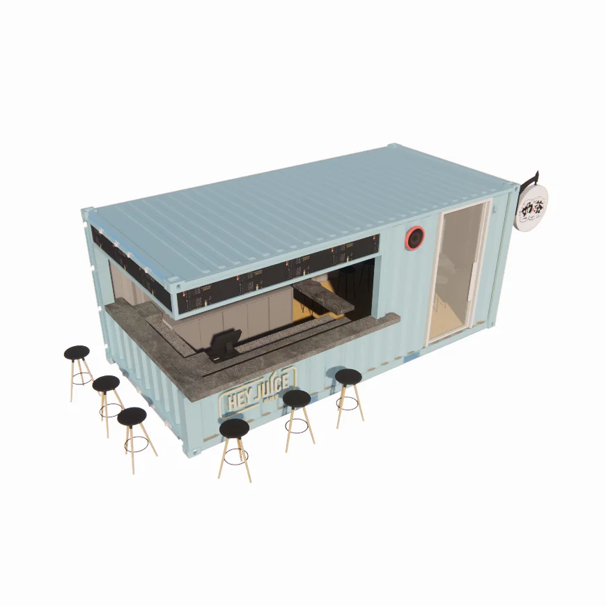 20ft Container Low Cost Shipping Container Prefabricated Shops Stores Houses for Sale