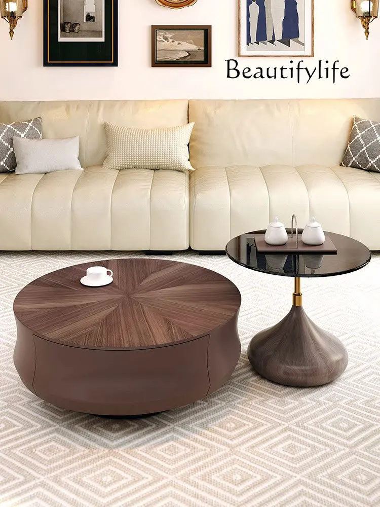 

Nordic Chinese Style Living Room Home Solid Wood round Coffee Table