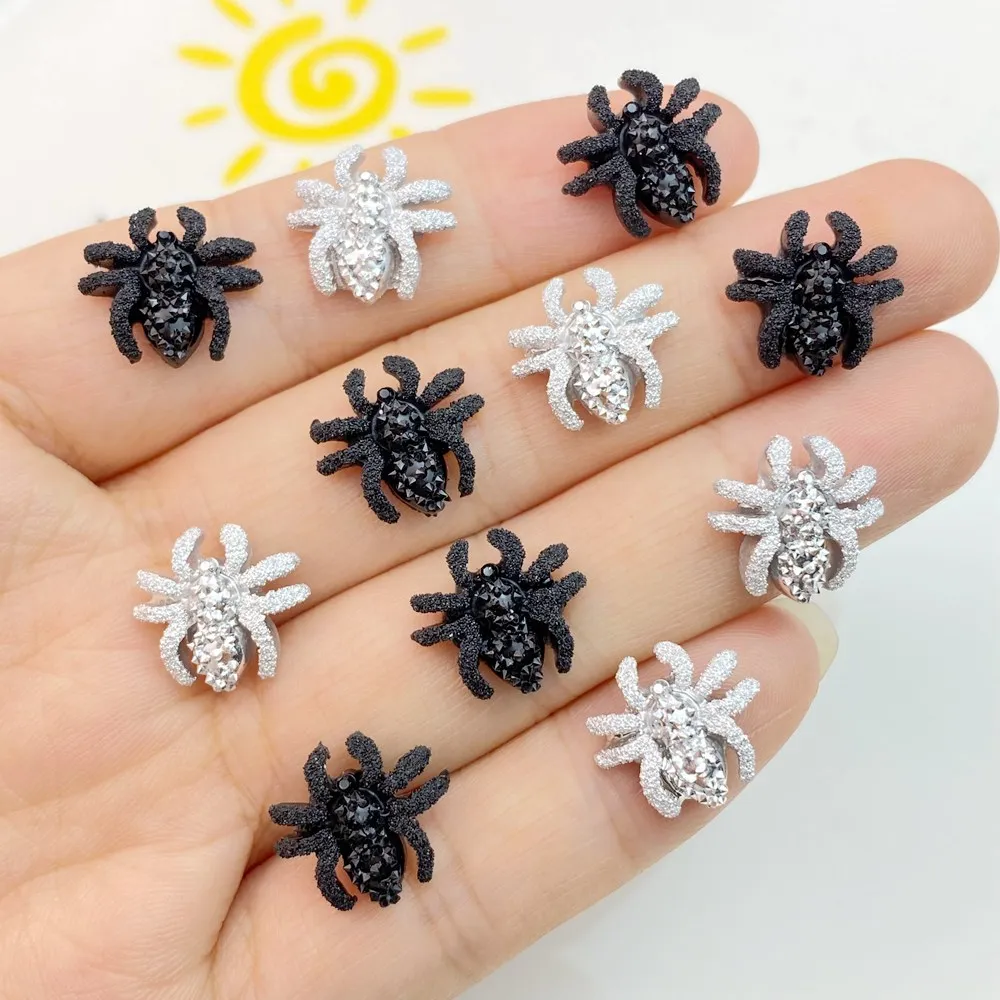 50Pcs Mixed Nail Art Resin Cartoon Little Spider Series Designer Charms strass artigianato fai da te per gioielli decorazioni 3D per unghie