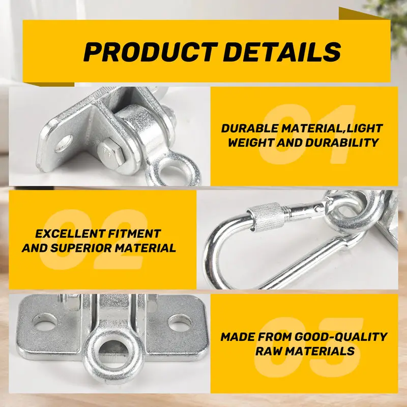 Locking Snap Hooks | Heavy Duty Swing Hook Hangers Seat Trapeze Sets | Static Tension 5000 Lb Capacity-A23R