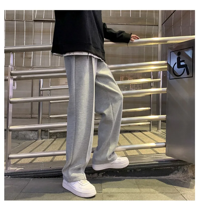 

Men's New Loose-fit Straight-leg Handsome Casual Loose Drawstring Summer Lightweight Wide-leg Sweatpants Men Trend Comfortable