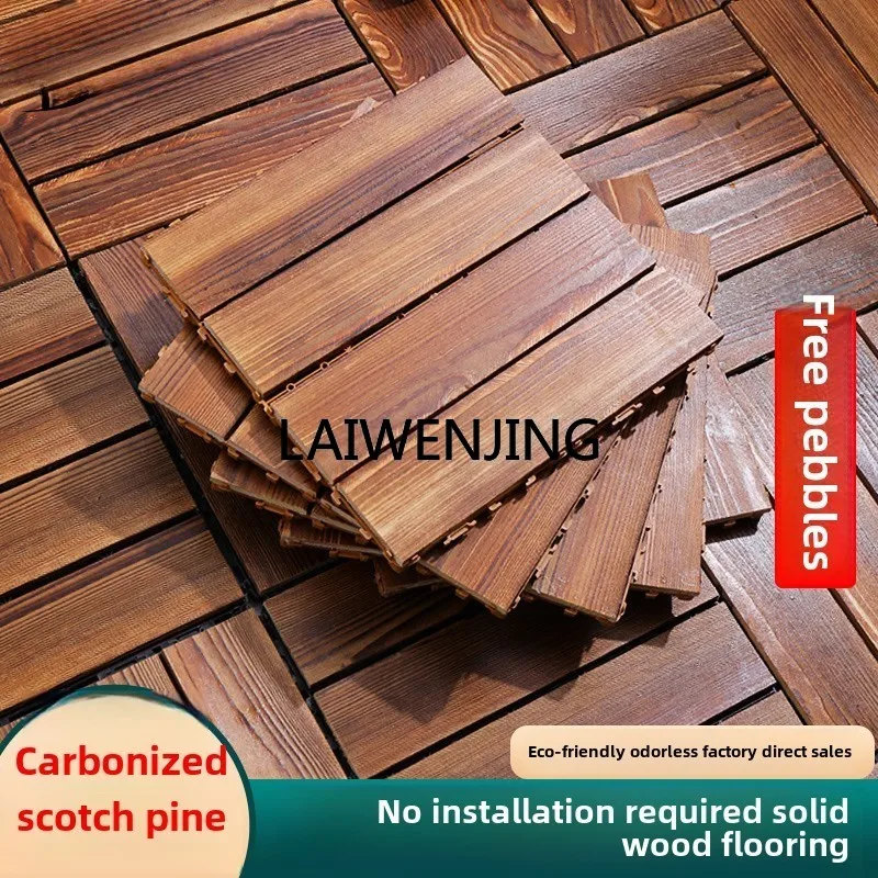 HLZ solid wood floor balcony transformation outdoor terrace floor self-paved splicing waterproof and anti-corrosion wood