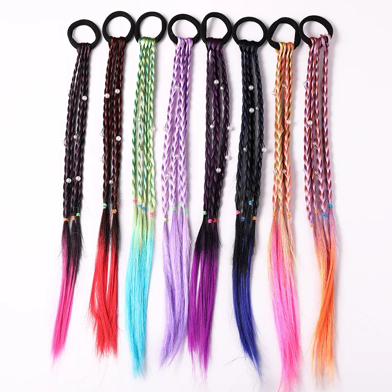 Girls Wig Braides Elastic Hair Rope Rubber Braides Hair Accessories Wig Ponytail Hair Ring Kids Twist Braid Rope Hair Braider