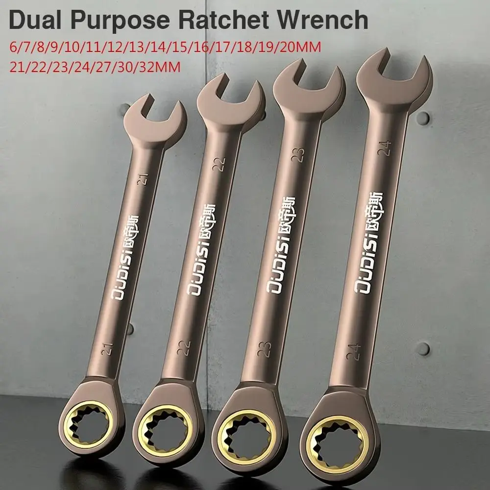 1Pcs Hardware Hand Tool Ratchet Wrench With Multiple Size Double-ended Open-end Two-way Quick Wrench Universal Dual-purpose