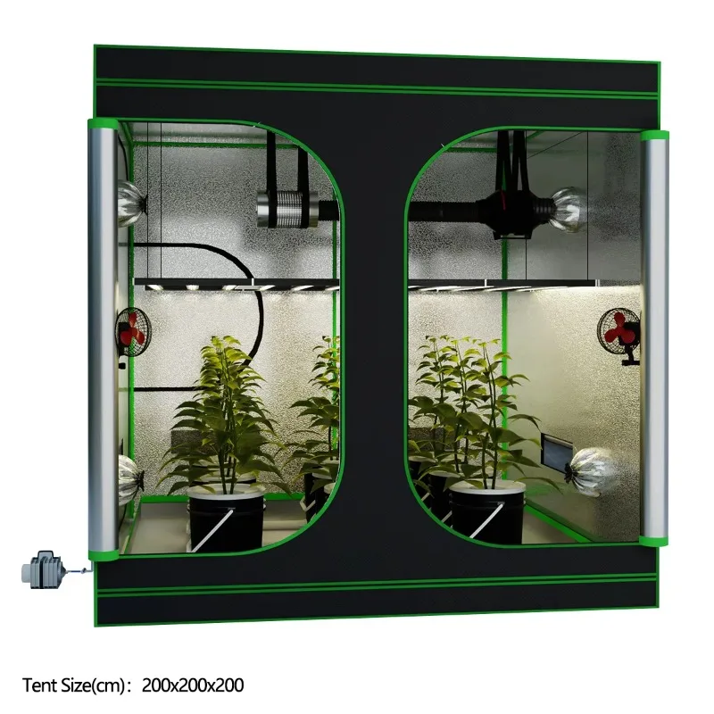 

Wholesale Hot Style 200*200*200cm Grow Tents Kit Complete Full Spectrum UV IR LED Grow Light with Control System