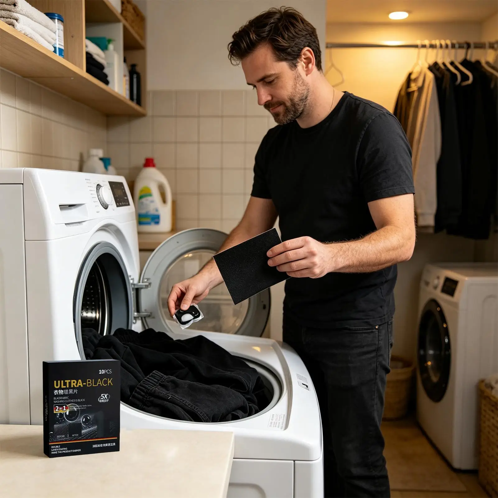 10 pièces de colorant textile noir pour vêtements, teinture pour la rénovation de vêtements en coton et denim