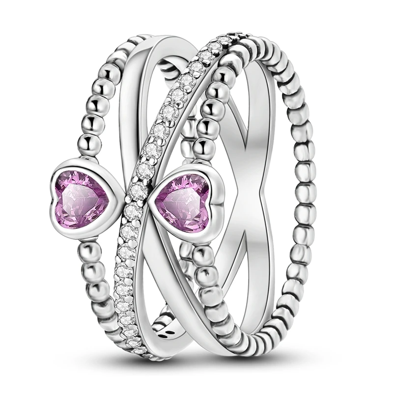 Women's 925 Sterling Silver Eternal Sparkling Love Ring