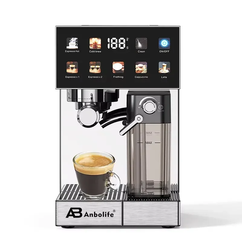 ANBO HOT Sales 20 Bar Professional Coffee Cold Extractior Expresso Cafetera De Expreso Cafetera Portatil Milk Frotherr
