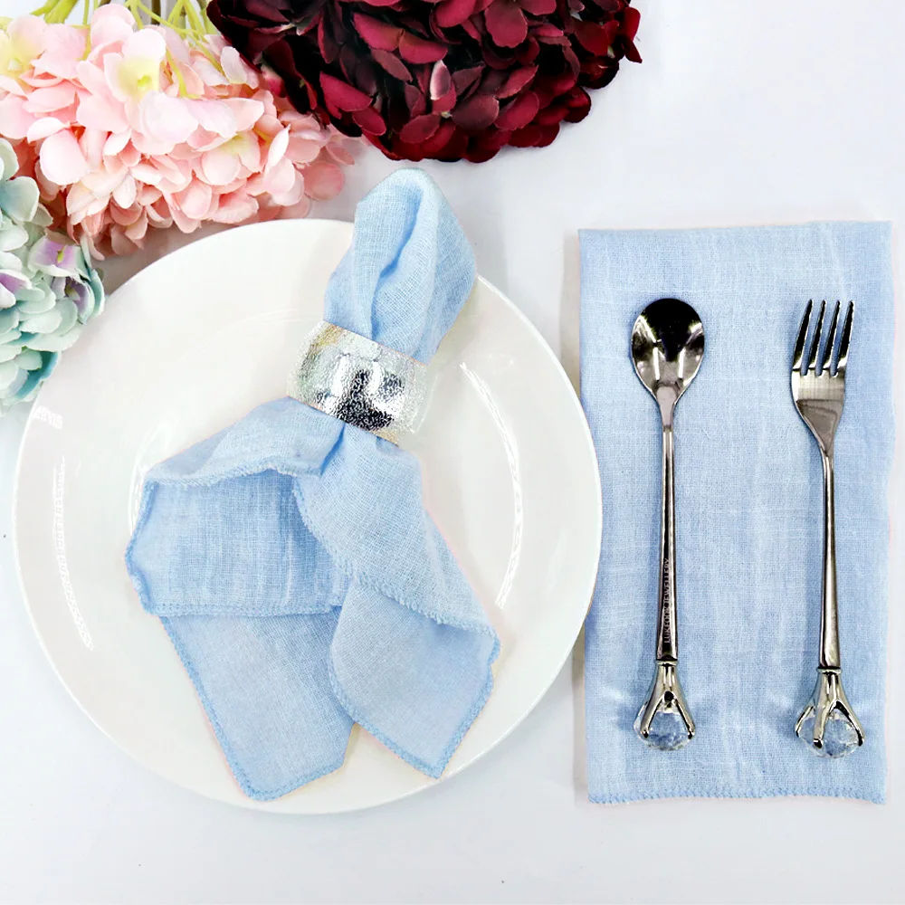 

50pcs Handmade Gauze Napkins 30X30cm Cotton Cloth Napkins Fabric Serviette Gauze Table Towels for Wedding Party Baby Shower Set