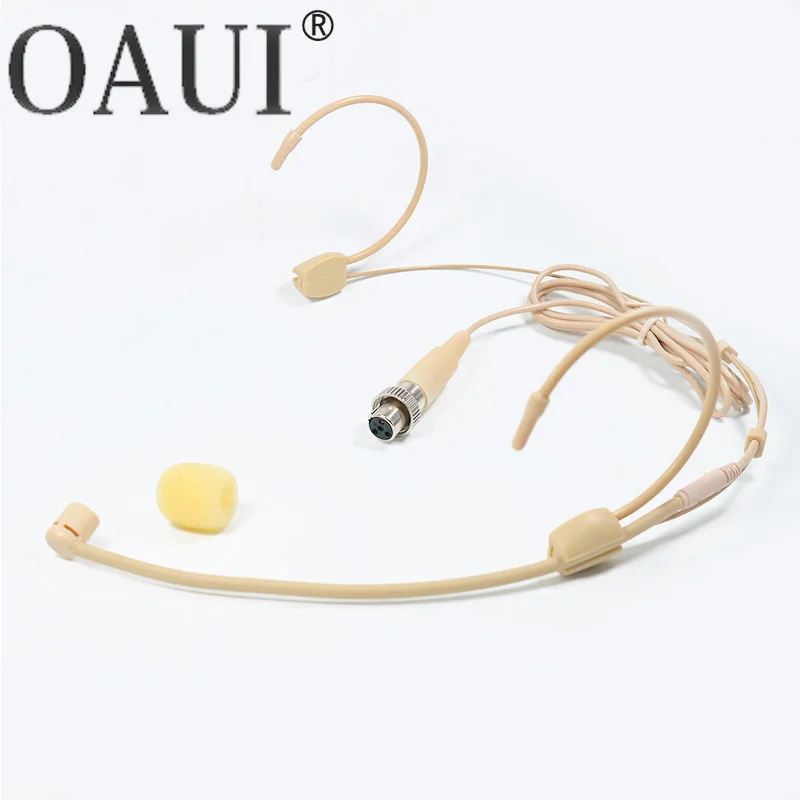 Ear Hanging Headset Headworn Microphone for Mipro Wireless Body-Pack Transmitter Skin Connector Mini XLR 4PIN Lock