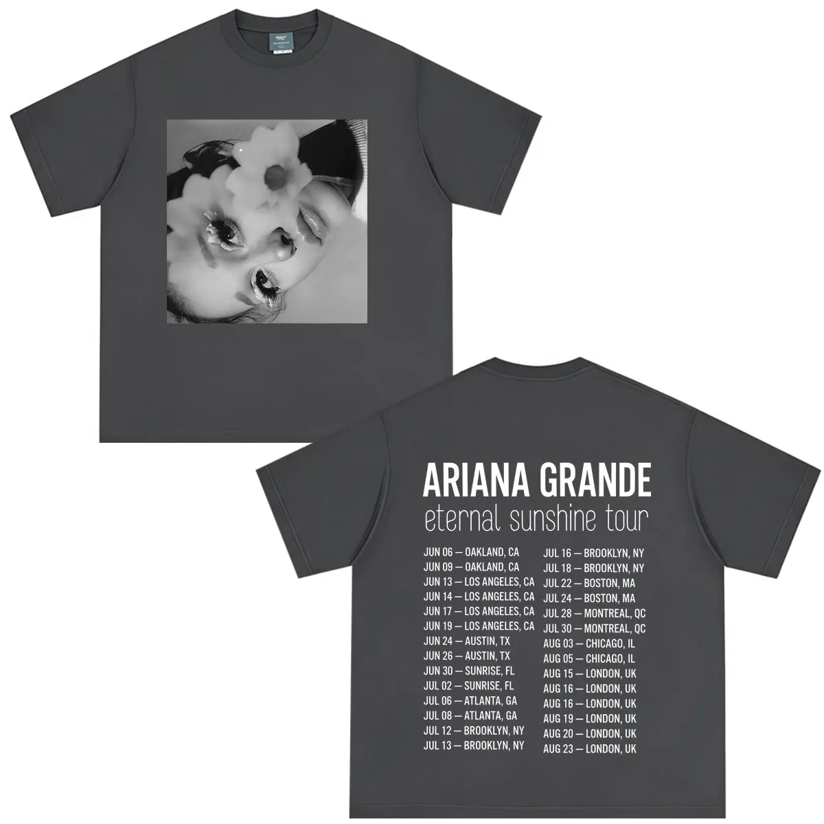 Ariana Grande The Eternal Sunshine Tour 2026 Print T-shirt Men Women Fashion T-shirt Summer Hip-hop Casual Loose Cotton T-shirts