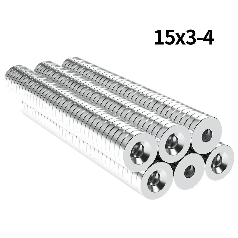 15x3-4mm N35 Super Strong Neodymium Magnet Round with holes NdfeB Powerful Permanent Magnetic imanes Refrigerator Magnets