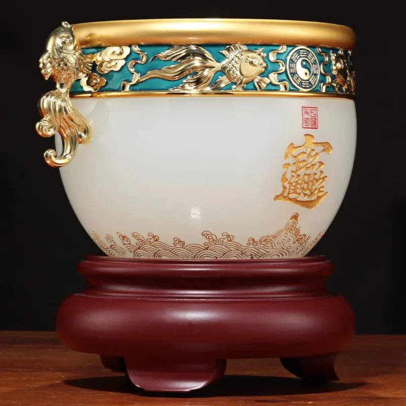 HYS Lucky Glazed Cornucopia Prayer Office Ornament Bank Opening Business Gifts Lucky Treasure