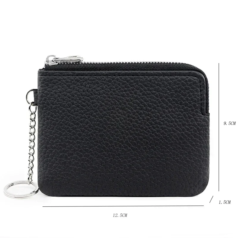 1PCS PU Leather Key Chain Coin Purses Multi Credit Card Zipper Bag Coin Card Money Bags Candy Color Girls' Change Wallet