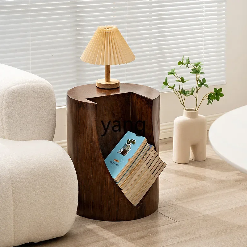 

X C wooden pile bookcase small coffee table living room fashion resin bookshelf edge book storage