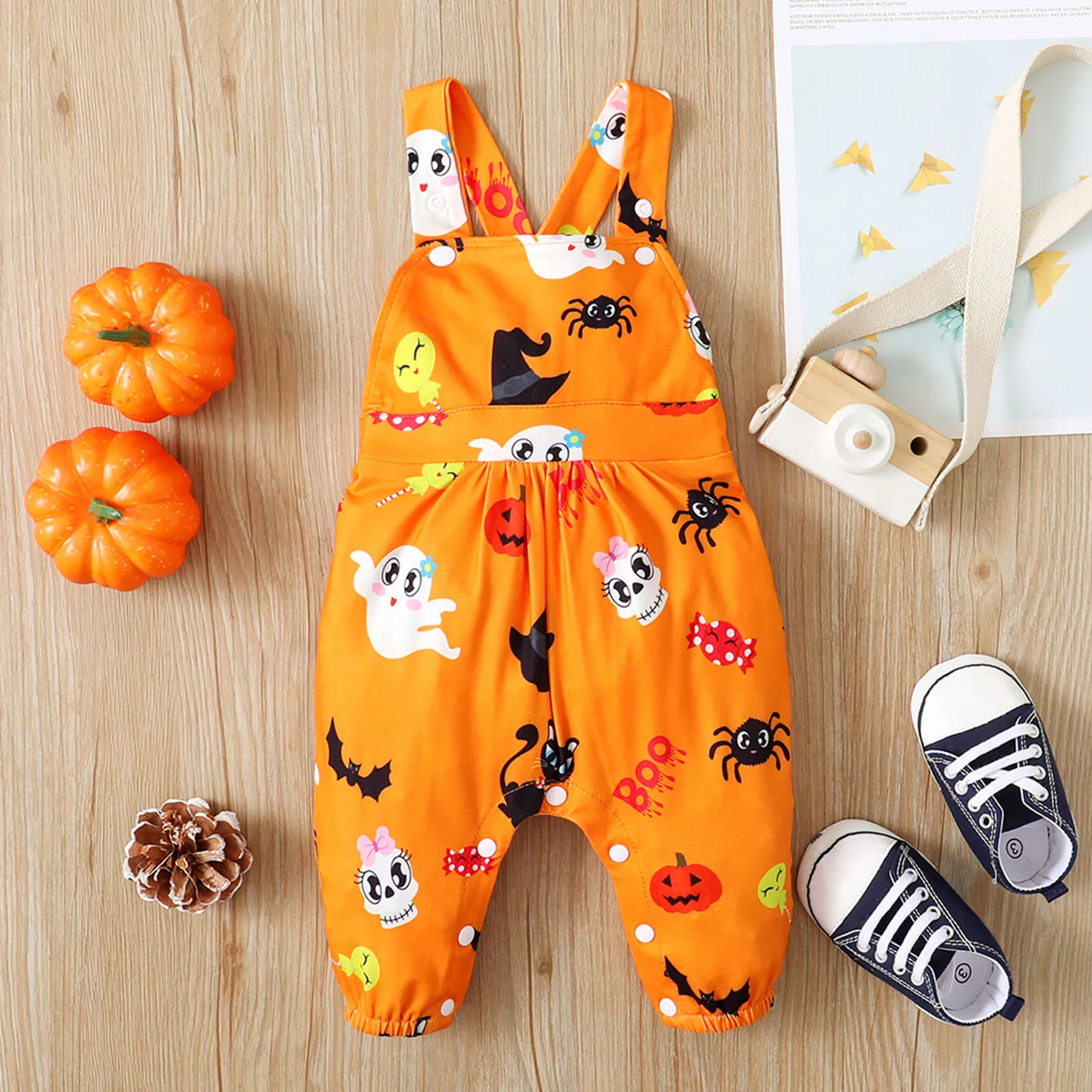 Infant Boys Girls Halloween Sleeveless Romper Cartoon Prints Jumpsuit Girls Summer Clothes Size 6